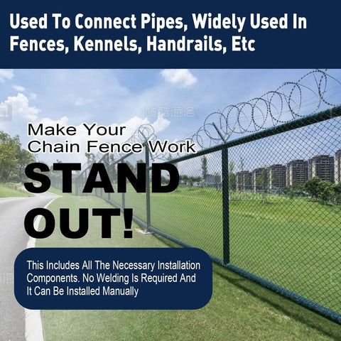 Heavy Duty Gate Hinges For Dual Size Posts One Three Eighths Inch And Two Three Eighths Inch Adjustable Universal Post Hinges With Bolts And Nuts Zinc Plated Steel Two Pack Includes Two Male And Two Female Hinges For Swing Gates used on chain fence.