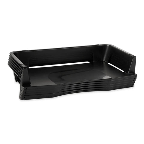 Regeneration Six Tier A4 Letter Tray Organizer Plastic Self Stacking Black Office File Tray For Documents And Folders Eco Friendly