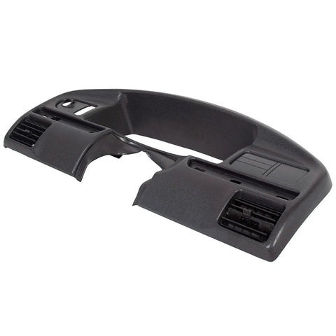 Front view of Ford Bronco And F Series Dash Panel Bezel Replacement 1992 1997 Gas Engine in black ABS material