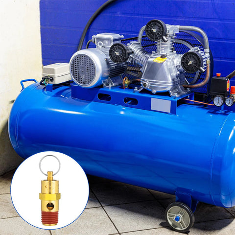 Brass 1/4-inch male air compressor pressure relief valves, 2 pcs, NPT threads, 150 PSI set pressure
