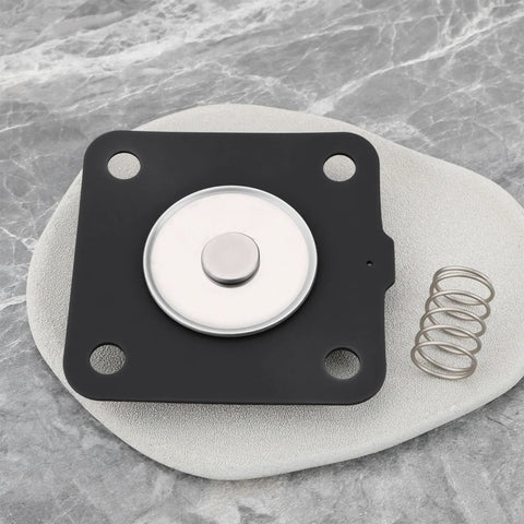 Be In Your Mind 1 inch pulse valve diaphragm plate with spring on black mounting plate, RCA25 compatible