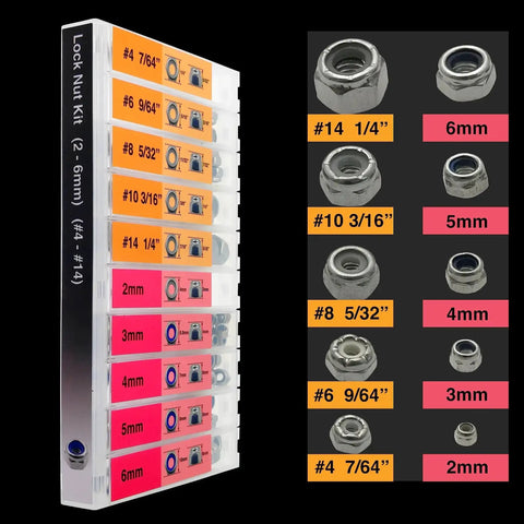 Gotta Have This Nylon Insert Lock Nut Kit With 180 Pieces Dual Scale Metric And Imperial Nuts In Stainless Steel 304