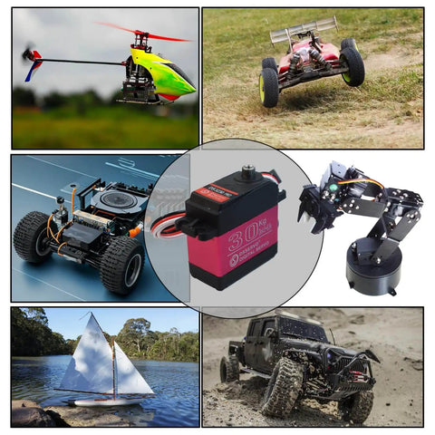 Two Pack 30Kg Digital RC Servo with full metal gear in use with RC vehicles and robotics, waterproof, 270-degree steering, high torque