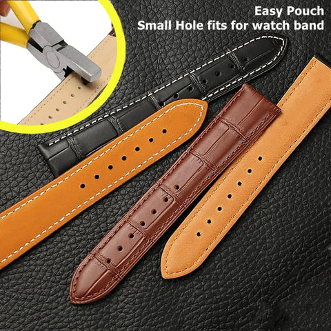 5 Inch Ergonomic Hole Punch Pliers 2Mm Round Hole Punch Tool for thin leather watch bands and crafts on black textured surface