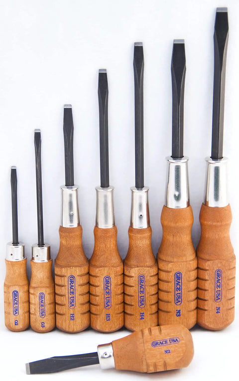 Pro Grade Gun Care Screwdriver Set For Gunsmithing And Woodworking, Precision Hollow Ground Square Blade Bits, Grace USA 8-piece kit