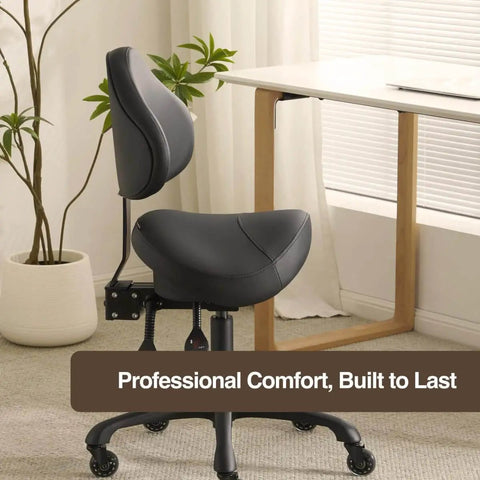 Pneumatic Swivel Saddle Chair With Wheels For Hair Stylists Dentists Hygienists And Spa Pros Ergonomic Back Support