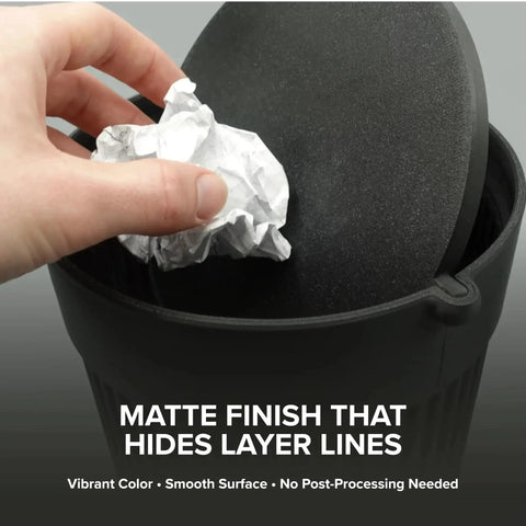 Panchroma Matte PLA Filament Charcoal Black 1.75mm 1kg For FDM Printers used to create a black matte container with lid.