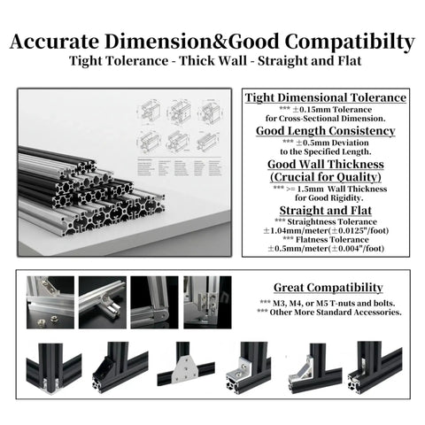Specifications and installation of Ten Pack 39.37 Inch 1000Mm V Slot Aluminum Extrusion Profiles Black Anodized European Standard Linear Rail Guide Frame