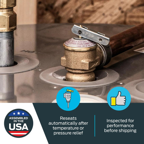 Cash Acme 3/4 in RV FWL-2 bronze pressure relief valve installed on plumbing