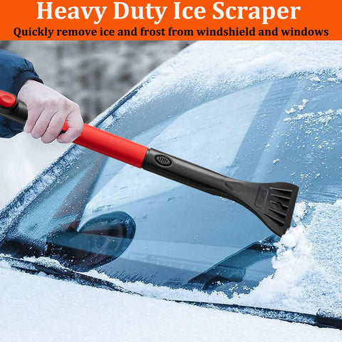 Heavy Duty Car Snow Brush Ice Scraper With Squeegee And Extendable 40 Inch Handle CGACOL for fast snow removal on windshield.