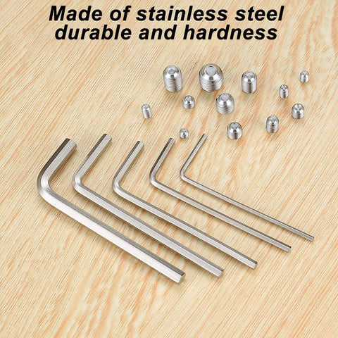 240 Pcs Set Screws Assortment Kit With Allen Keys In M3 M4 M5 M6 M8 Sizes Premium 304 Stainless Steel Cup Point Hex Grub Screws