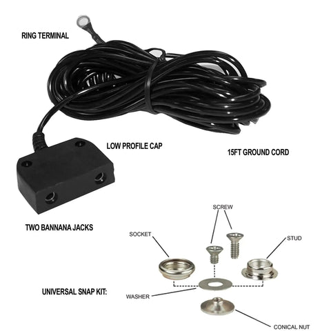 Table Mat Grounding Kit With Universal Snap Kit And 15 Foot 1M Ohm Ground Cord For ESD Safe Work Surfaces components displayed