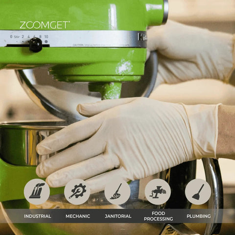 Industrial Grade Latex Disposable Gloves 8 Mil Powder Free Double Chlorinated in kitchen mixing use