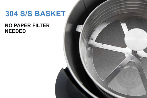 Commercial Grade 50 Cup Percolator Coffee Maker And Hot Water Urn In Stainless Steel 8 Liter For Catering Events 304 filter basket