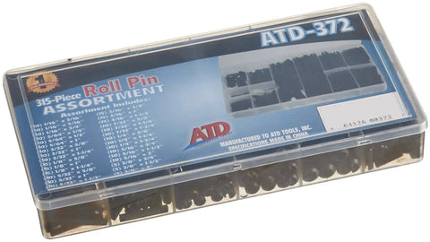 315 Piece Roll Pin Assortment Kit In A Rugged Plastic Case For Auto Garage And Home DIY Repairs With A Full Range Of Common Sizes For Quick Fixes And Rebuilds visible through a clear lid.