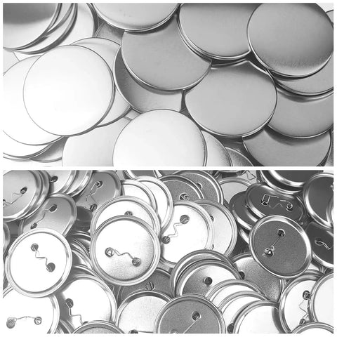 Bulk 300 Pcs 58mm Button Maker Supplies Kit With Blank Rounds, Metal Pin Backs, Metal Covers, Clear Film, And 58mm Button Parts