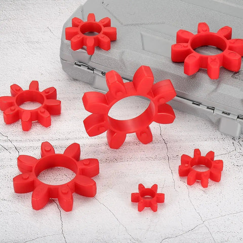 Red Urethane Curved Jaw 24 Coupling Inserts 10 Pack Flexible Center Inserts for L Jaw Couplings and L Jaw Couplers