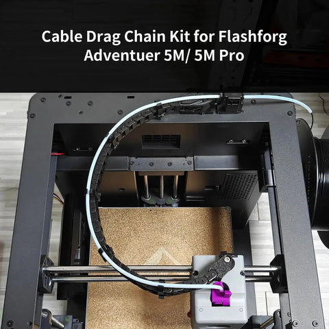 Drag Chain Replacement For Adventuer 5M Pro 3D Printer cable carrier installed on printer top view