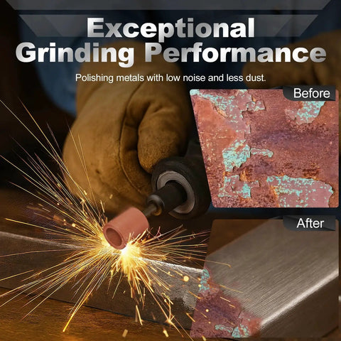 64Pcs Aluminum Oxide Sanding Bits Set for Rotary Tools One Eighth Inch Shank Dremel Compatible Grinding Stones and Sanding