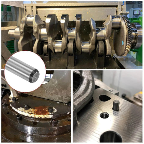 5/16 Inch Dowel Pins, 2 Inch Length, Heat Treated Alloy Steel For Extra Hardness, used in machining setup for precise alignment