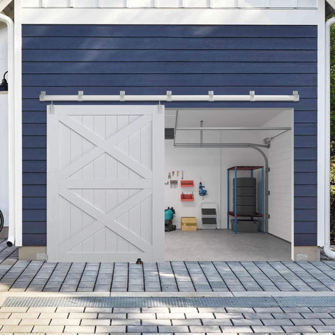 Sliding Barn Door Hardware Kit 10 Ft Heavy Duty Track for Indoor and Outdoor Doors Wall Mount Silver Built to Last