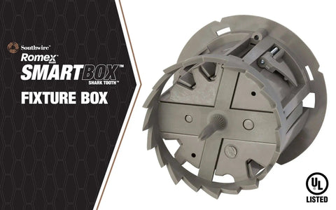 Smart Box Shark Tooth Fixture And Ceiling Electrical Box With Hole Saw For Precise Cuts And Quick Install Southwire MSBST250