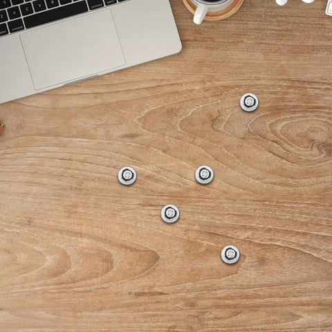 Six 10Pcs M3 Black Hard Drive Mounting Screws For Laptops And Electronics Self Tapping Fasteners scattered on wooden desk