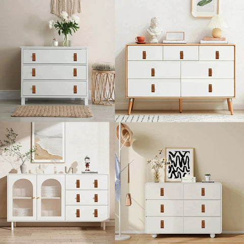 White cabinets with 8 Pieces Leather Drawer Pulls Set With Brushed Gold Knobs For Cabinets And Furniture Dark Brown, Soft Leather Handles