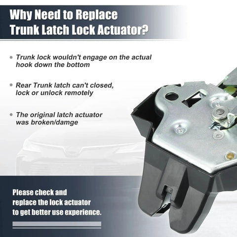 Rear Door Liftgate Trunk Latch Actuator Assembly For Toyota Corolla 2009 2010 2011 2012 2013 Replace 64600-02040 image with text