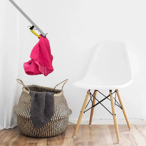 Folding 26 Inch Grabber Reacher With Ergonomic Handle For Daily Living Aids lifting cloth beside chair and basket