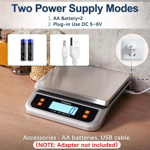 Beefy 88lb Heavy Duty Commercial Food Scale For Kitchen And Bakery with Stainless Steel Platform and LCD Display