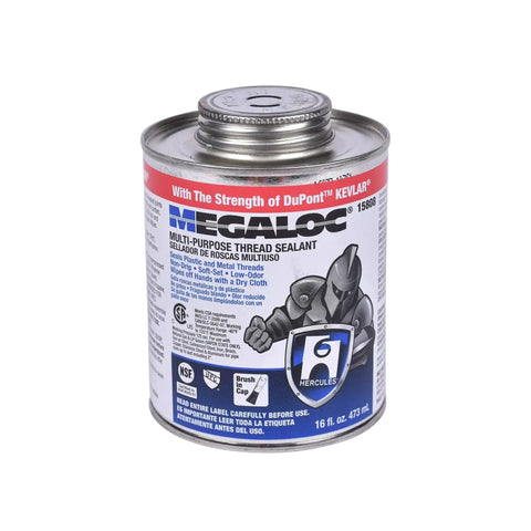 Megaloc Multi-Purpose Thread Sealant For Pipes And Fittings, Blue Liquid Paste, 16 Oz Can, Pro Grade Formula, Kevlar Reinforced