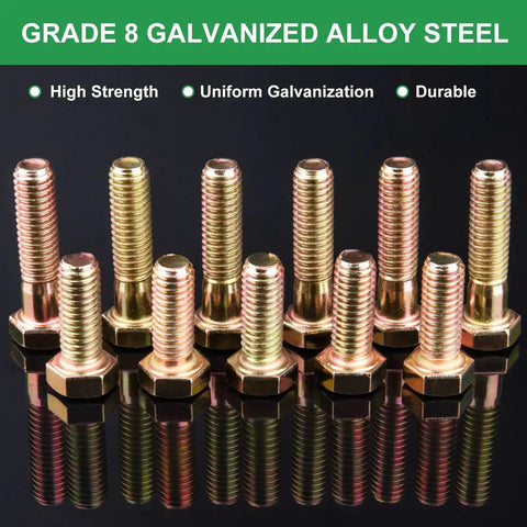 608-Piece Heavy Duty Grade 8.8 Alloy Steel Bolts And Nuts Assortment Kit With SAE And Metric Sizes For DIY Projects including Grade 8 bolts