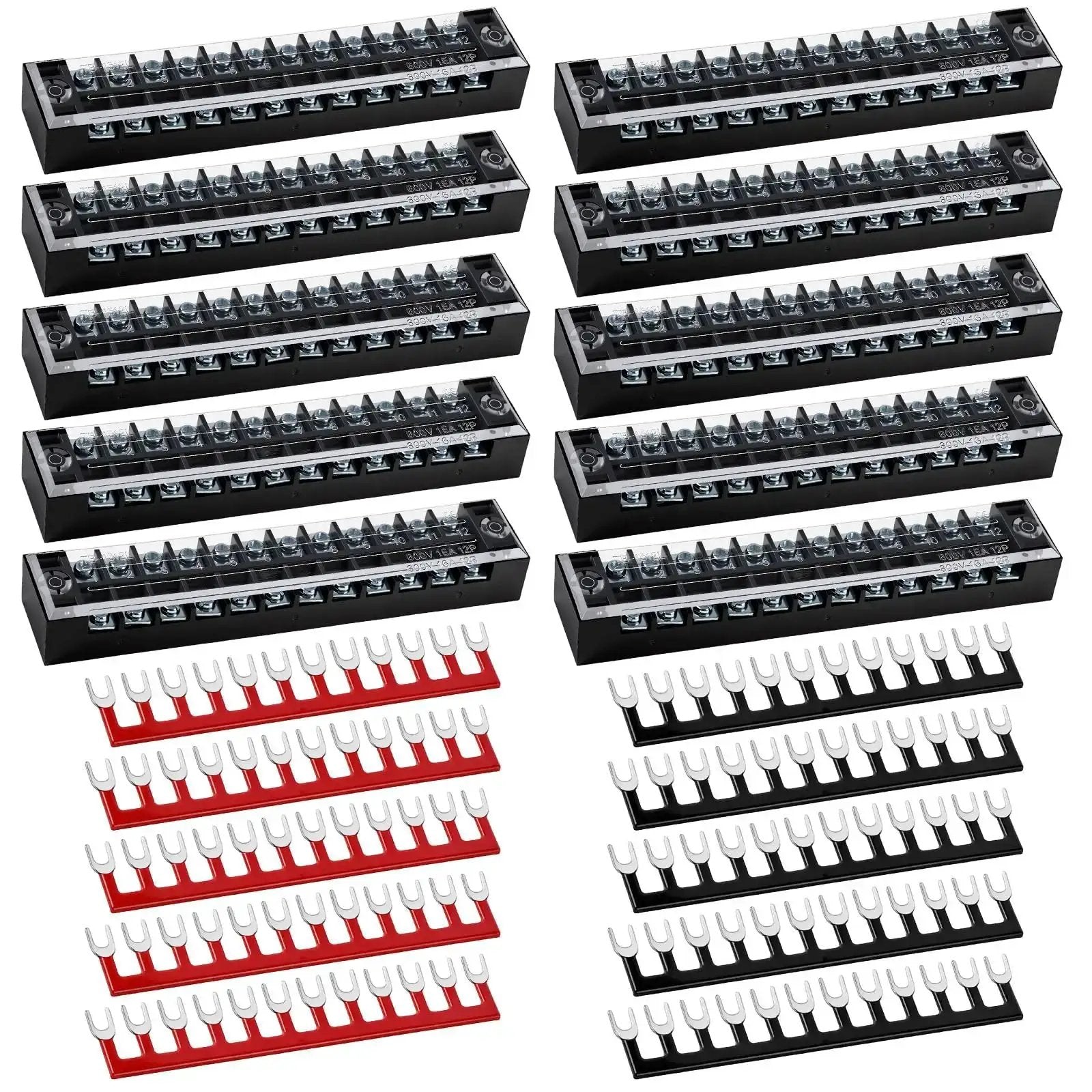 20 Pcs 10 Sets Terminal Block 12 Position Dual Row 15A...
