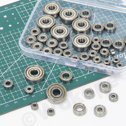 Wokape 72Pcs high-carbon steel deep groove ball bearings set, 6 sizes, double shielded