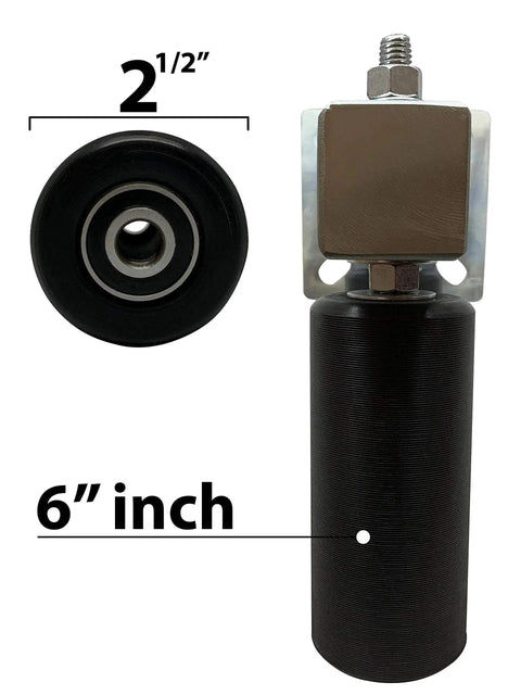 Adjustable Slide Gate Guide Rollers With Upper Bolted Bracket Mount 6 Inch Black UHMW Nylon Ball Bearing Guiders