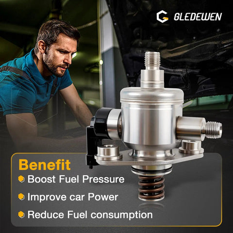 High Pressure Fuel Pump Kit For Chevy Camaro Caprice Colorado Traverse Equinox Impala Buick Lacrosse Enclave Allure Cadillac ATS CTS SRX XTS GMC Canyon Terrain displayed with mechanic in background near vehicle engine bay