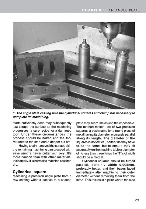 Milling For Home Machinists A Project Based Course That Builds Your Milling Skills With 8 Hands On Projects For Clamps Parallels An Angle Plate A Dividing Head A Milling Cutter Sharpener And More image of angle plate casting and clamp bar
