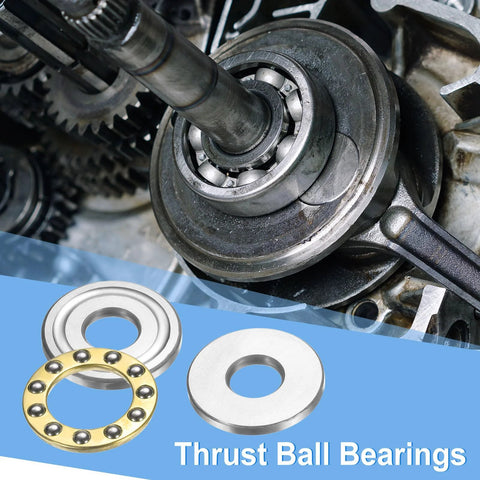 8pcs uxcell F8-22M thrust ball bearings with washers, chrome steel, 8x22x7 mm for conveyors and machine tools