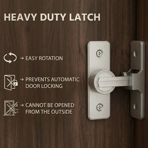 Heavy Duty Zinc Alloy Barn Door Lock Latch With 90 Degree Turn For Easy Operation on wood door