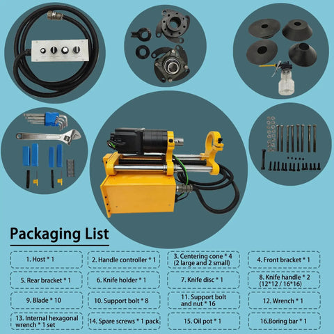 Portable Precision Boring Machine For Heavy Machinery On Site 110V With 55-260mm Hole Capacity 380mm Travel And Repair Bores 150cm Bar For Excavators Loaders And Cranes HayWHNKN packaging components.