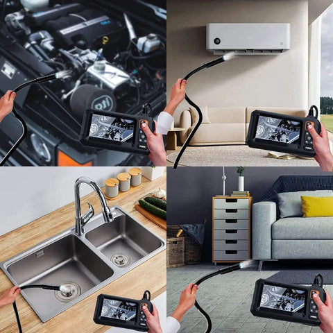 1080P HD Endoscope Camera With Light 4.3 Inch LCD Display IP67 Waterproof Snake Borescope For Wall Vents Pipes And Automotive Engines