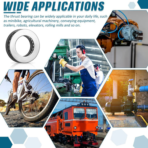Thrust needle roller bearing with washers, 0.75 in bore, 1.25 in OD, metal industrial bearing