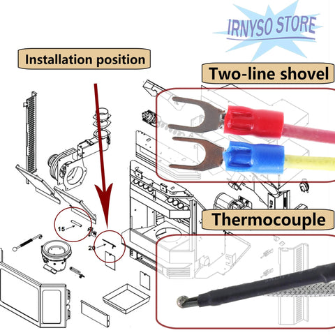 Thermocouple replacement kit for Quadra-Fire pellet stoves, 35in long, 812-0210/812-1322