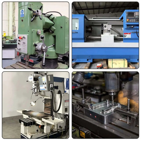 Various CNC machining equipment including milling machines and tooling for precise metal and woodwork applications.
