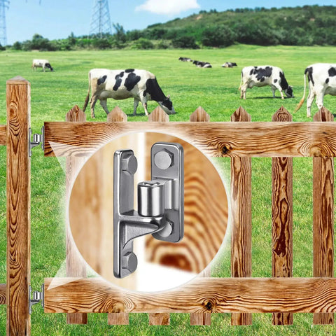 Heavy Duty 304 Stainless Steel Gate Hinges One Piece Non Welding Five Eighths Inch Wall Mount 2 Pack For Farm Gates