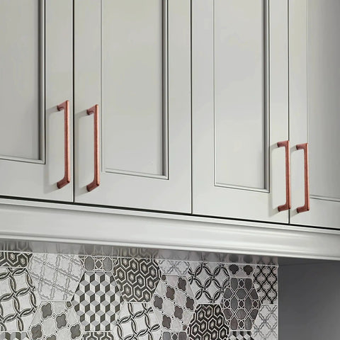 Kitchen cabinet with 10 Pack Vintage Antique Copper Zinc Alloy Cabinet Knobs One And A Quarter Inch Diameter Single Hole Center Mount Hardware.