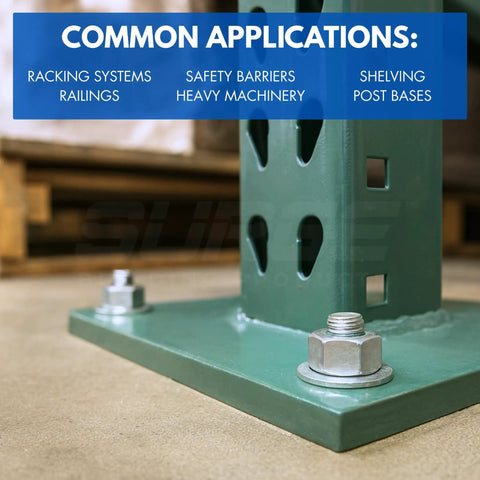 Heavy Duty 3/8 Inch By 5 Inch 304 Stainless Steel Wedge Anchors For Concrete And Cement, used in racking system base.