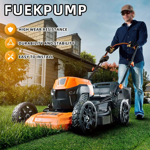 Person using lawn mower powered by Beefy Vacuum Fuel Pump Replacement for 17HP to 25HP Small Engines Fits Briggs and Stratton John Deere
