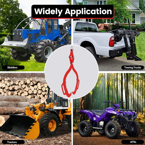 Heavy Duty 28 Inch Log Tongs With Dual Serrated Claws Log Grapple For Lifting Timber Eagle Claw Design 1200 Pound Capacity